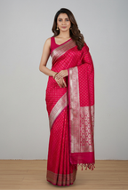 Pink tanchoi silk banarasi saree