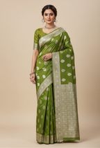 Mahendi moonga silk banarasi saree