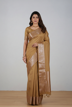 Biscuit moonga silk banarasi saree