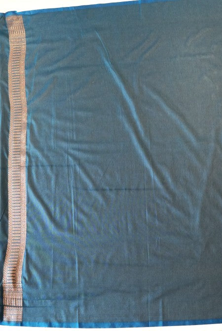 Deep blue soft silk banarasi saree