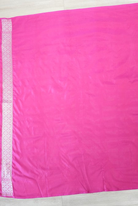 Shot pink katan silk banarasi saree