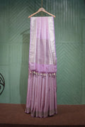 Lavender with Cream tanchoi banarasi saree