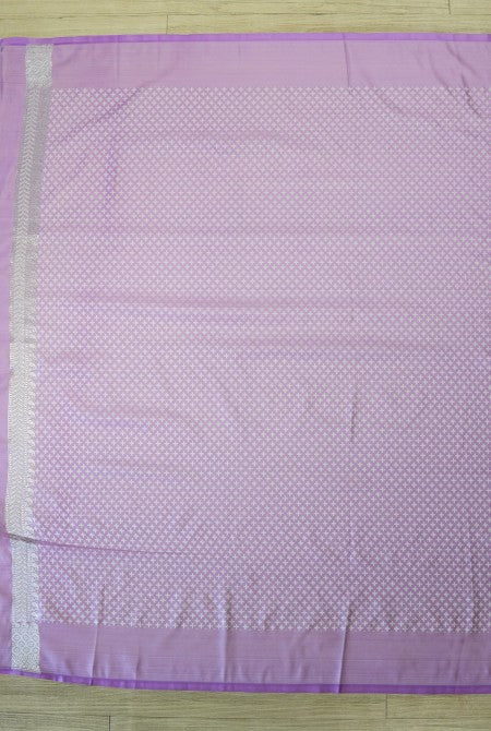 Lavender with Cream tanchoi banarasi saree