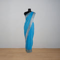 Sky blue banarasi chiffon saree