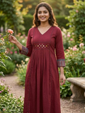 Rust cotton ajrakh dress