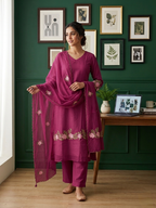 Raani embroidery kurta set with duppata
