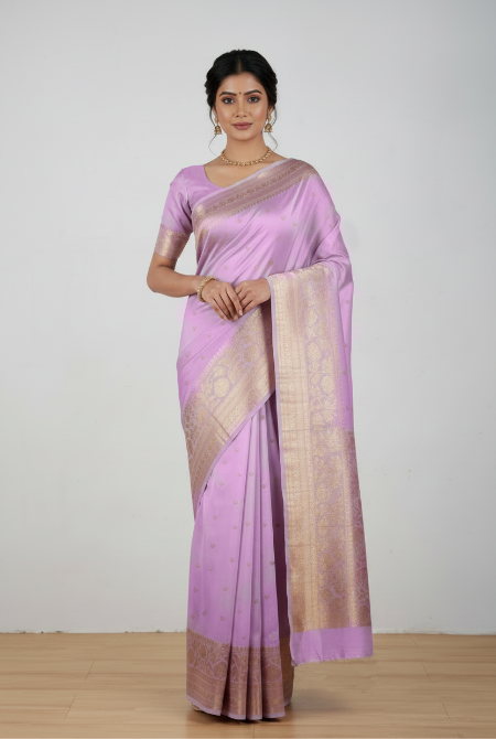 Lilac banarasi organza saree