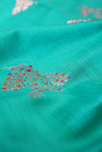 Sea green moonga silk banarasi saree