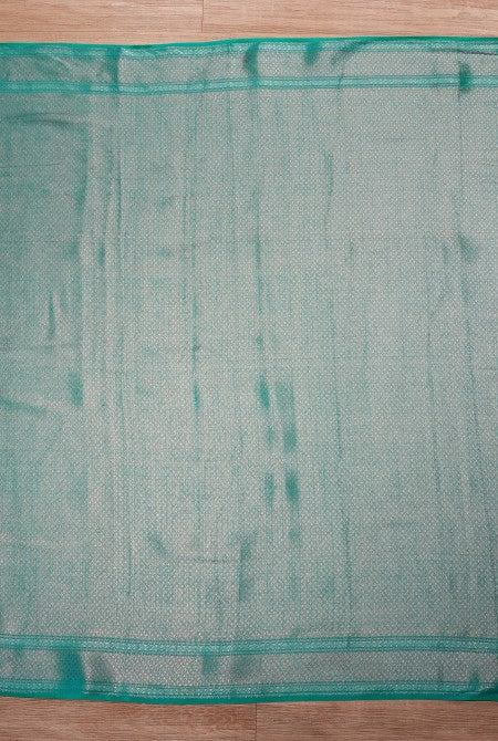 Sea green moonga silk banarasi saree