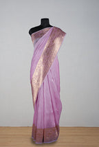 Lilac banarasi organza saree