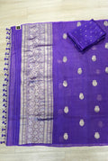 Purple banarasi organza saree