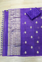 Purple banarasi organza saree