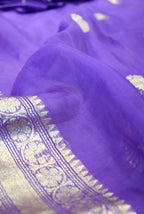 Purple banarasi organza saree