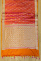 Yellow with raani tanchoi banarasi saree
