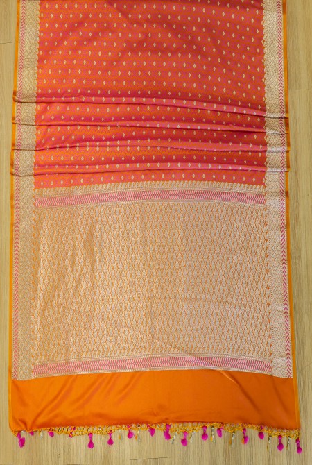 Yellow with raani tanchoi banarasi saree