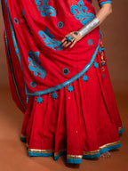 Red and Firozi Chaniya Choli