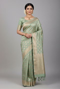 Pista katan silk banarasi saree