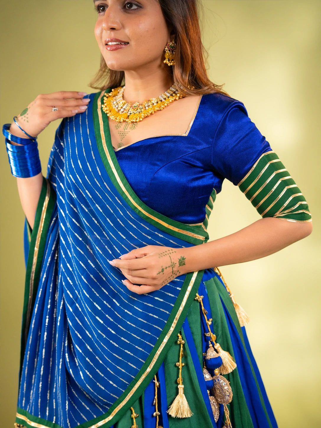 Blue & Green Chaniya Choli