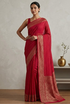 Raani crepe chiffon banarasi saree