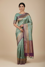 Rama maroon banarasi brocade saree