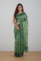 Green jaipur ajrak modal saree