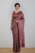 Peach jaipur ajrak modal saree