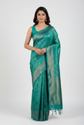 Dark rama & rama soft silk Banarasi saree