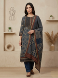 Navy blue kurta set with duppata