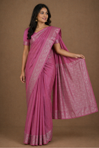 Carrot pink moonga silk banarasi saree