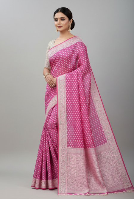 Ranni banarasi cotton butti border saree