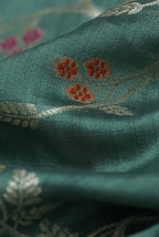 Light grey moonga silk banarasi saree