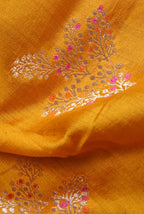 Mustard moonga silk banarasi saree