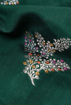 Bottle green moonga silk banarasi saree