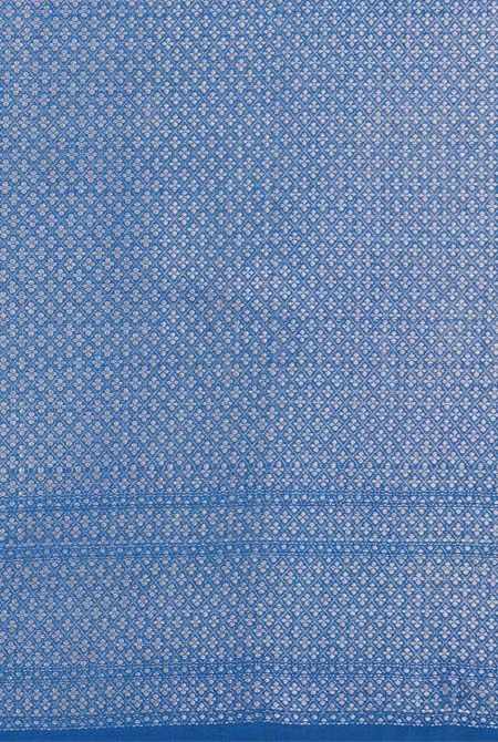 Teal blue moonga silk banarasi saree