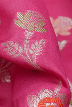 Pink moonga silk banarasi saree - Dark