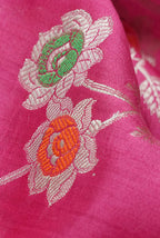 Pink moonga silk banarasi saree - Dark