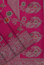 Pink moonga silk banarasi saree - Dark