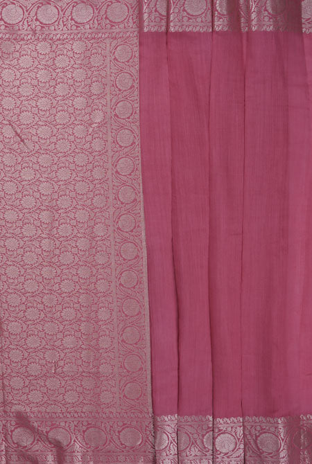 Carrot pink moonga silk banarasi saree