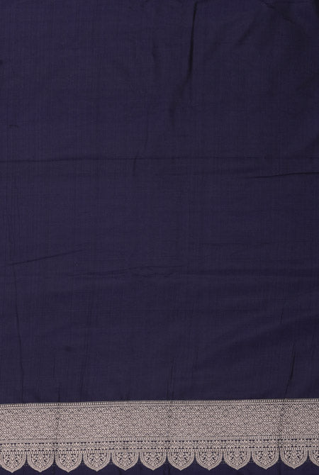 Navy blue katan silk banarasi saree