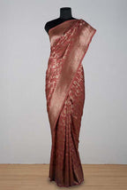 Dusty onion pink katan silk banarasi saree