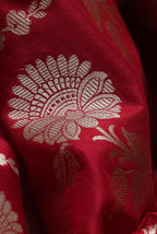 Red katan silk banarasi saree