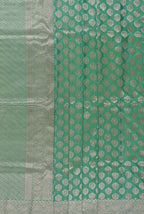 Sea green katan silk banarasi saree