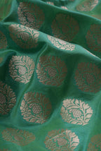 Sea green katan silk banarasi saree