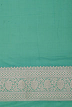Sea green katan silk banarasi saree