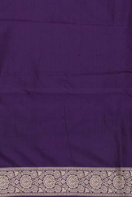 Dark purple katan silk banarasi saree