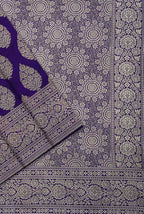 Dark purple katan silk banarasi saree