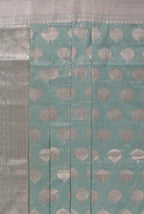 Sage green katan silk banarasi saree