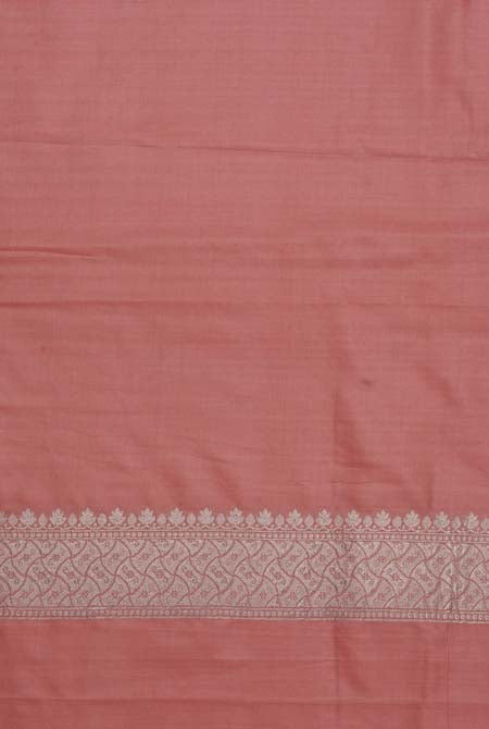 Light peach katan silk banarasi saree