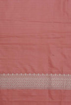 Light peach katan silk banarasi saree