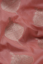 Light peach katan silk banarasi saree